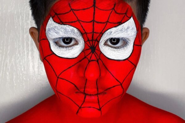 Spiderman Face Paint Step-by-Step Tutorial