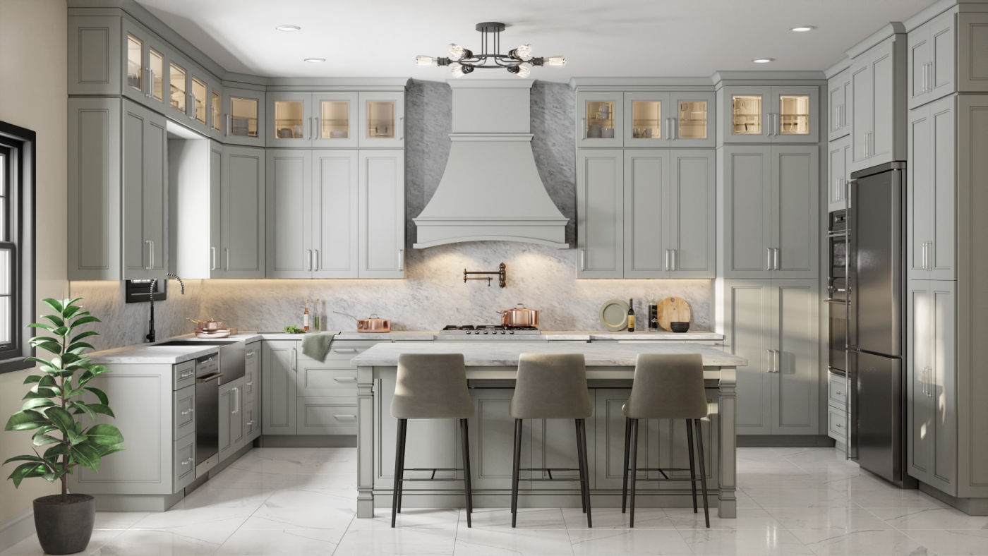 Best Blue Gray Paint Color For Kitchen Cabinets - Painters Best